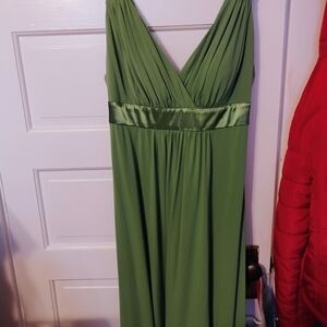 David's Bridal Green Maxi Dress